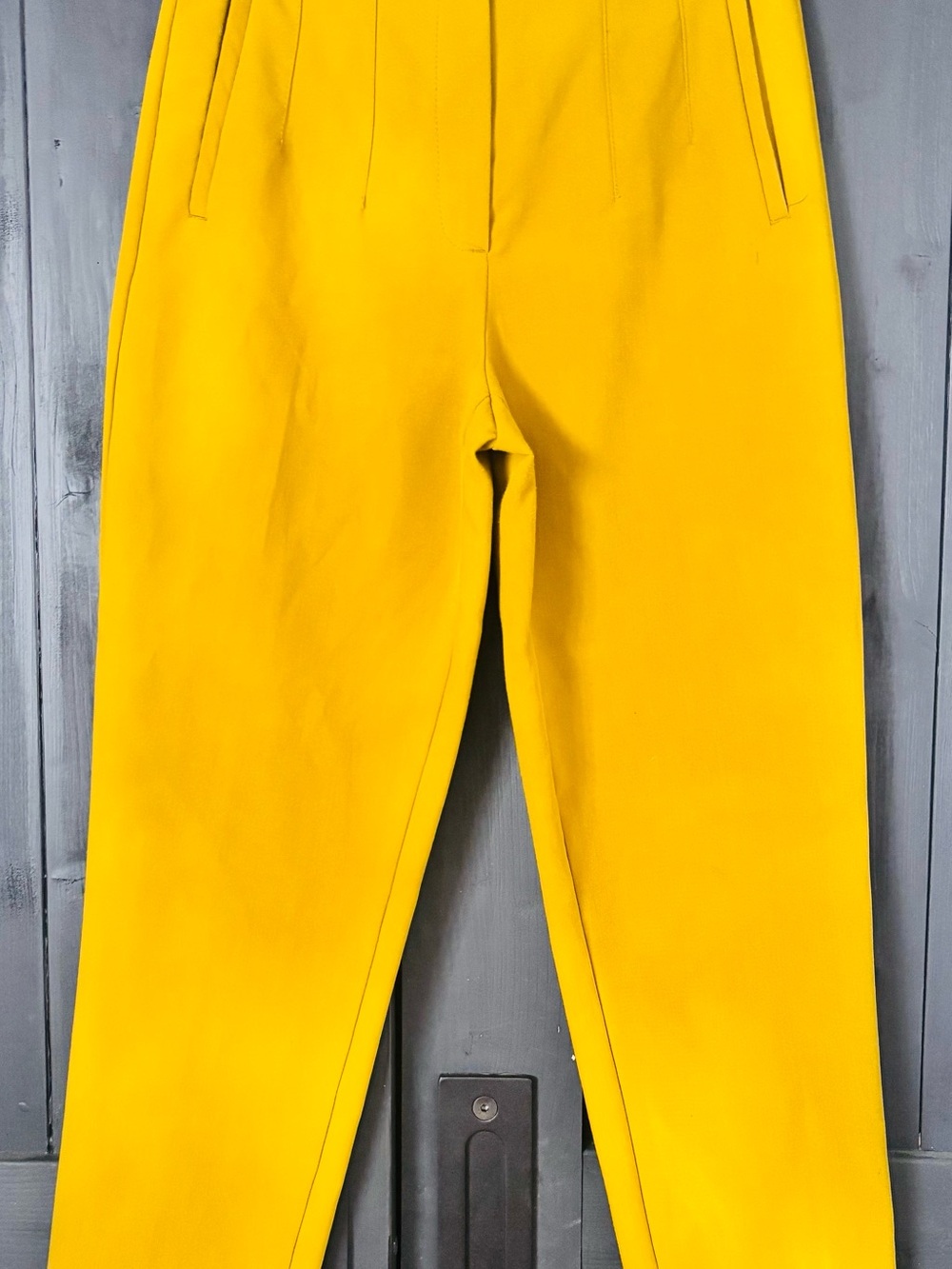 Women's Tailored High-Waist Dress Pants - Yellow